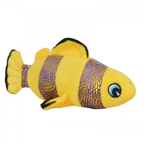 Mordedor Pet De Pelúcia Peixe Azul De Apito