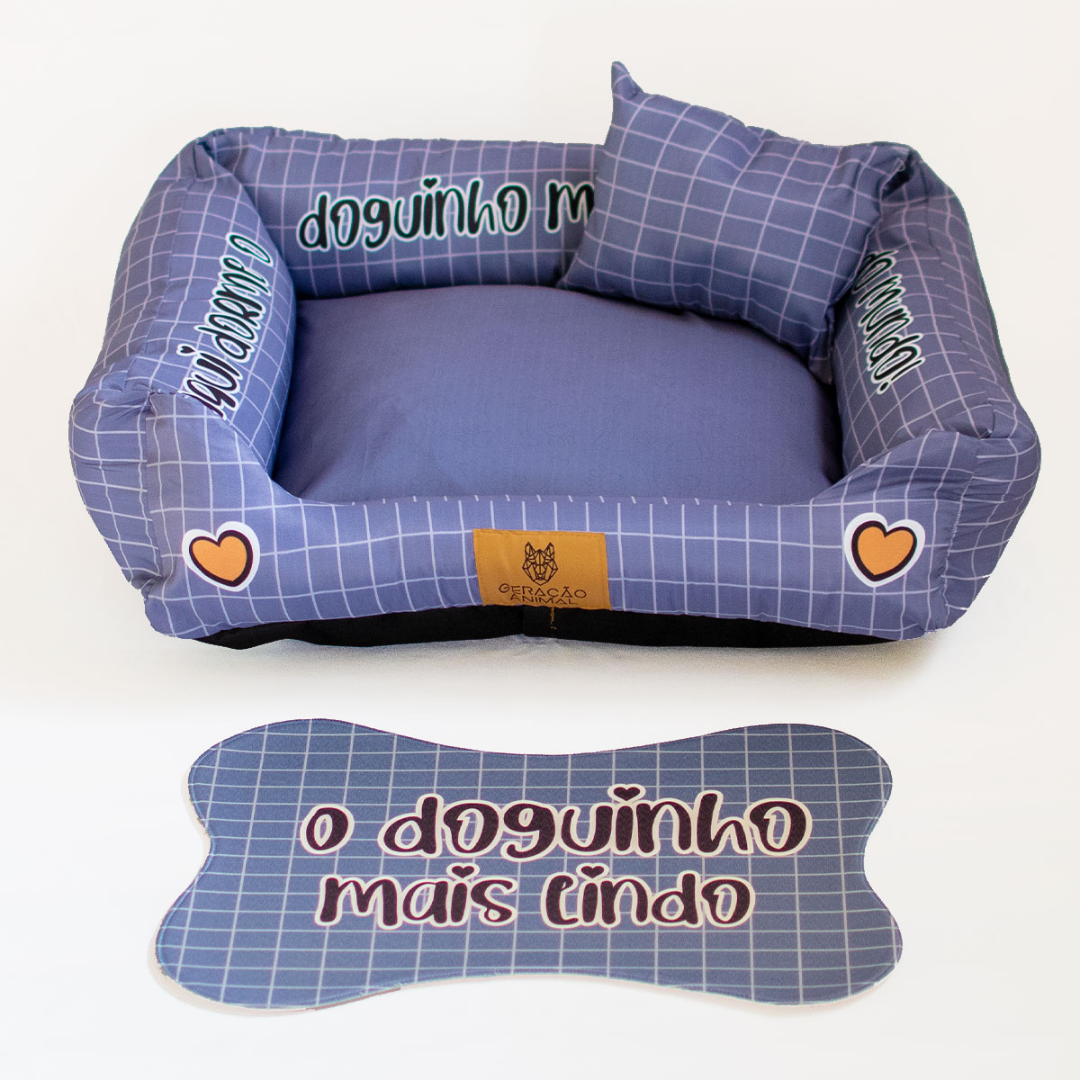 Cama para Cachorro O Doguinho Mais Lindo Azul - M