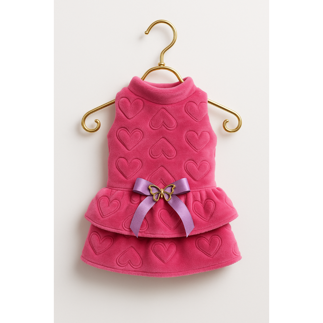 Vestido Veludo Coração