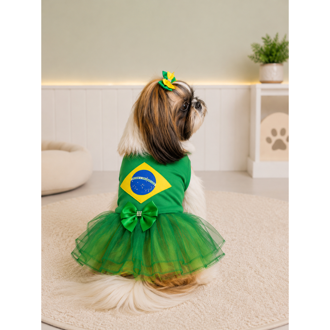 Vestido Brasil Copa Laço
