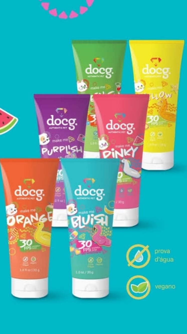 Protetor Solar Para Cachorros e Gatos Colorido Docg Prova Dágua Fps30