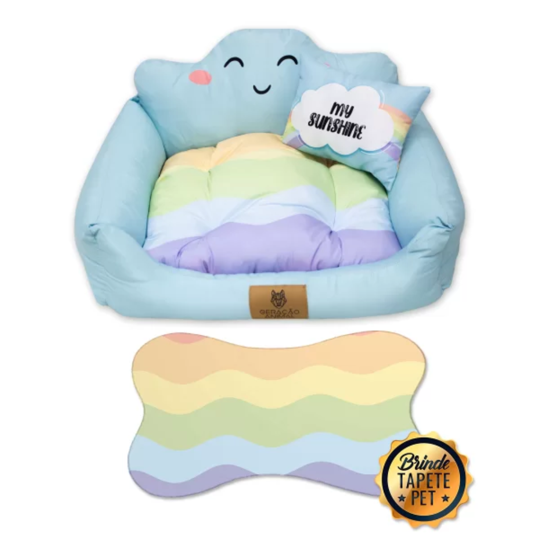 Cama Cabeceira de Nuvem Azul