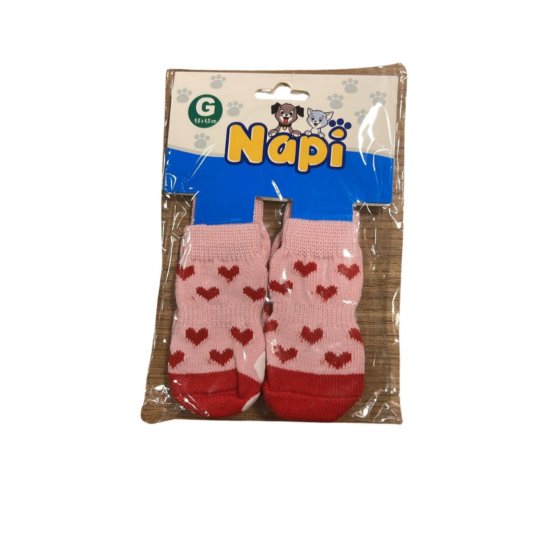 Meia Pet G - Rosa Coração