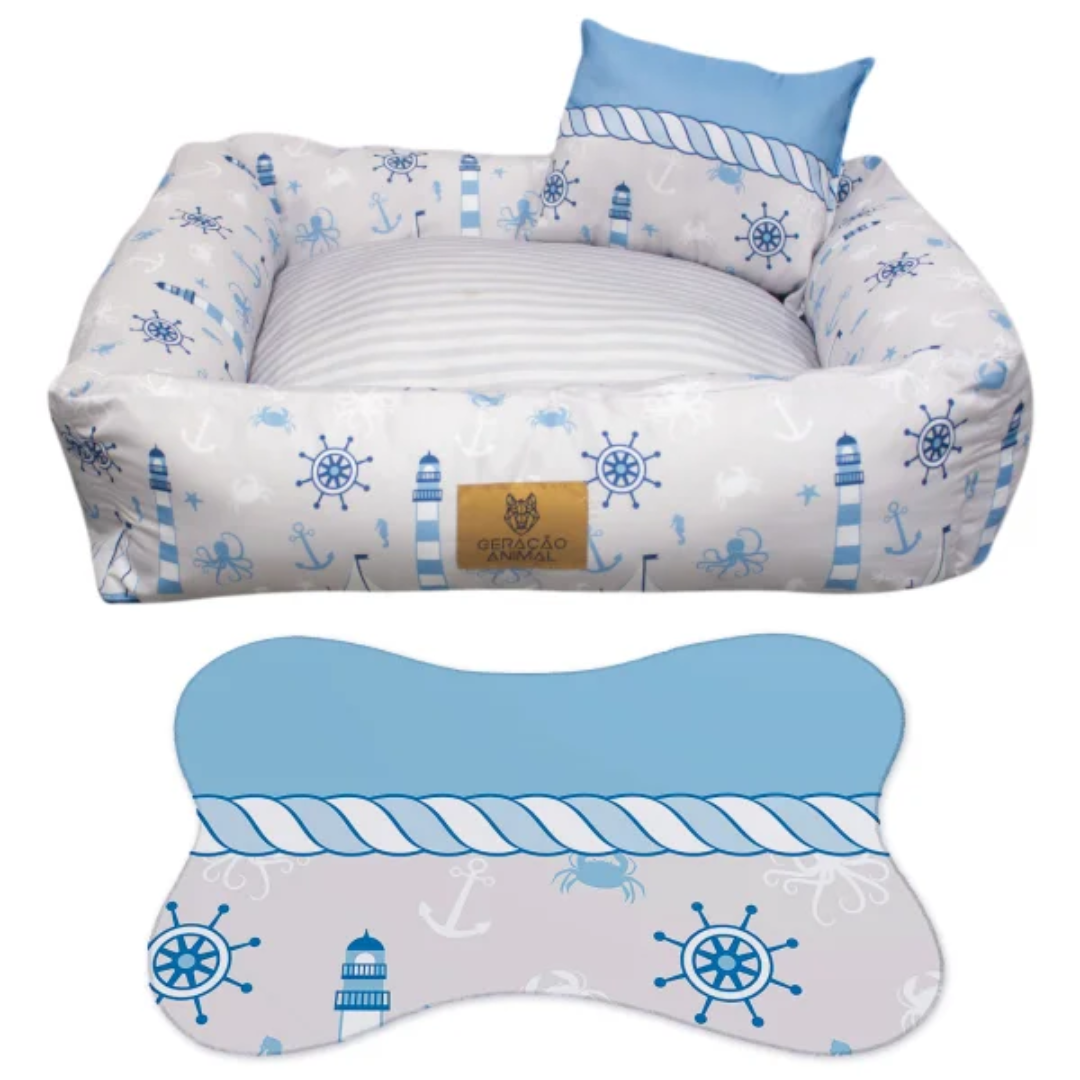 Cama para Cachorro Tema Náutico - G