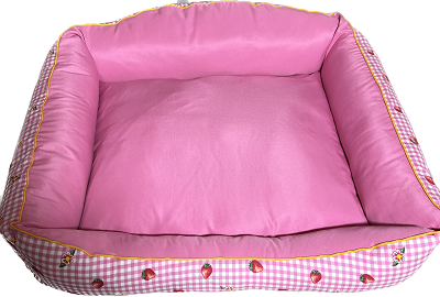 Cama retangular rosa morango Tamanho:G
