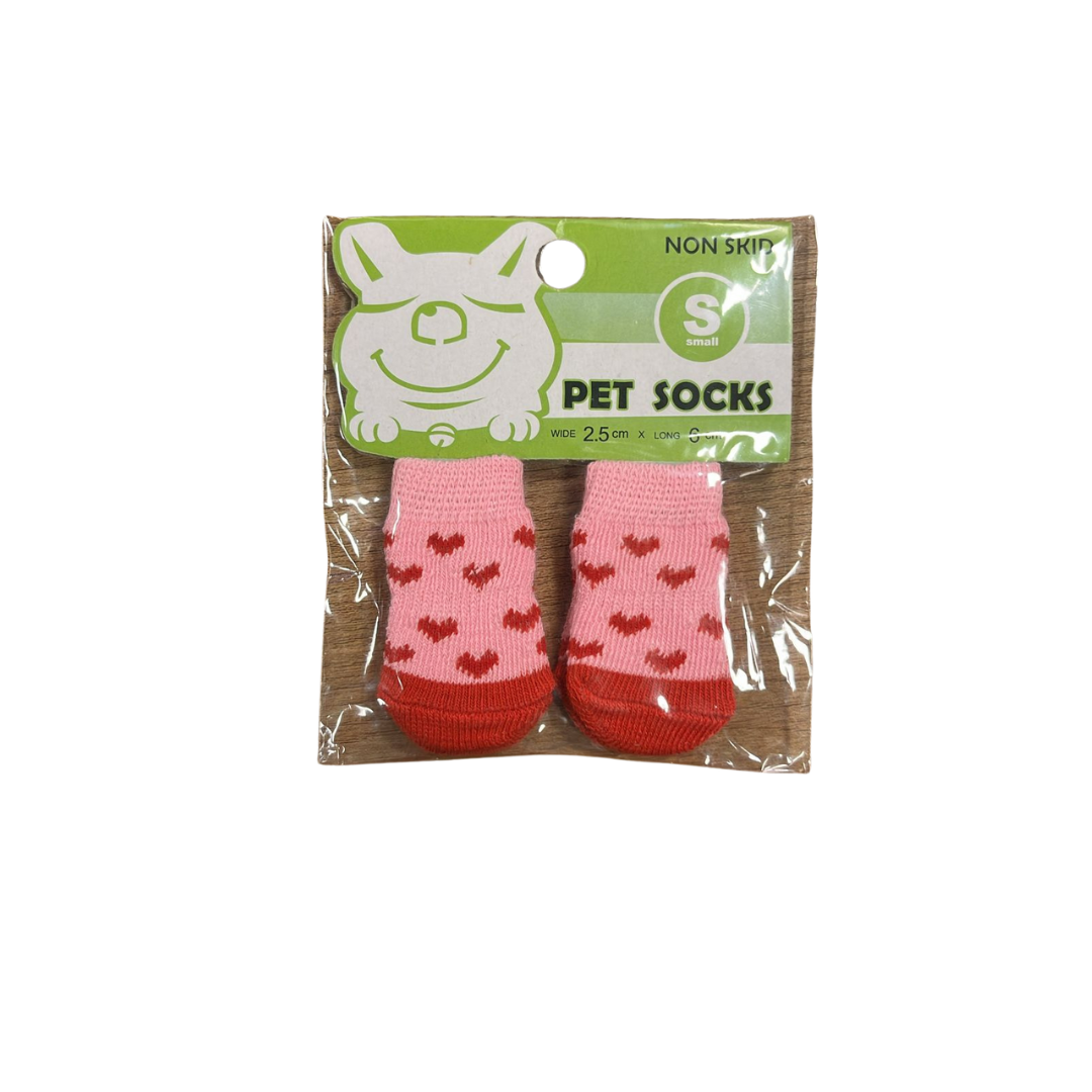 Meia Pet P - Rosa Coração