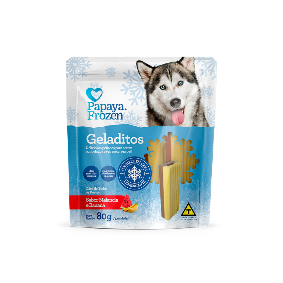 FROZEN - GELADITOS - PAPAYA PETS - BANANA E MELANCIA - 5U - 80G