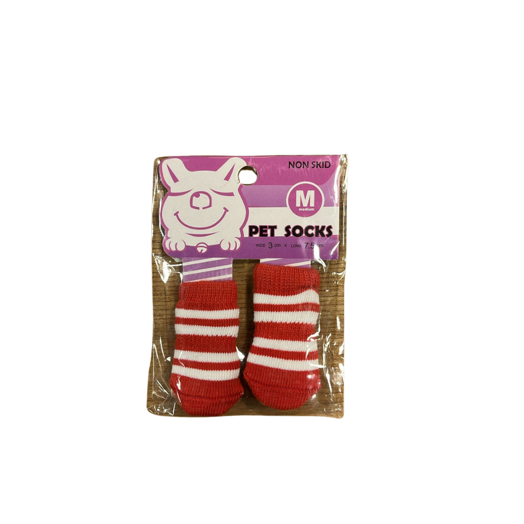 Meia Pet M - Vermelha e branco