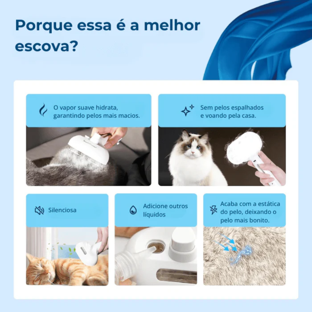 Escova Com Vapor 3 em 1