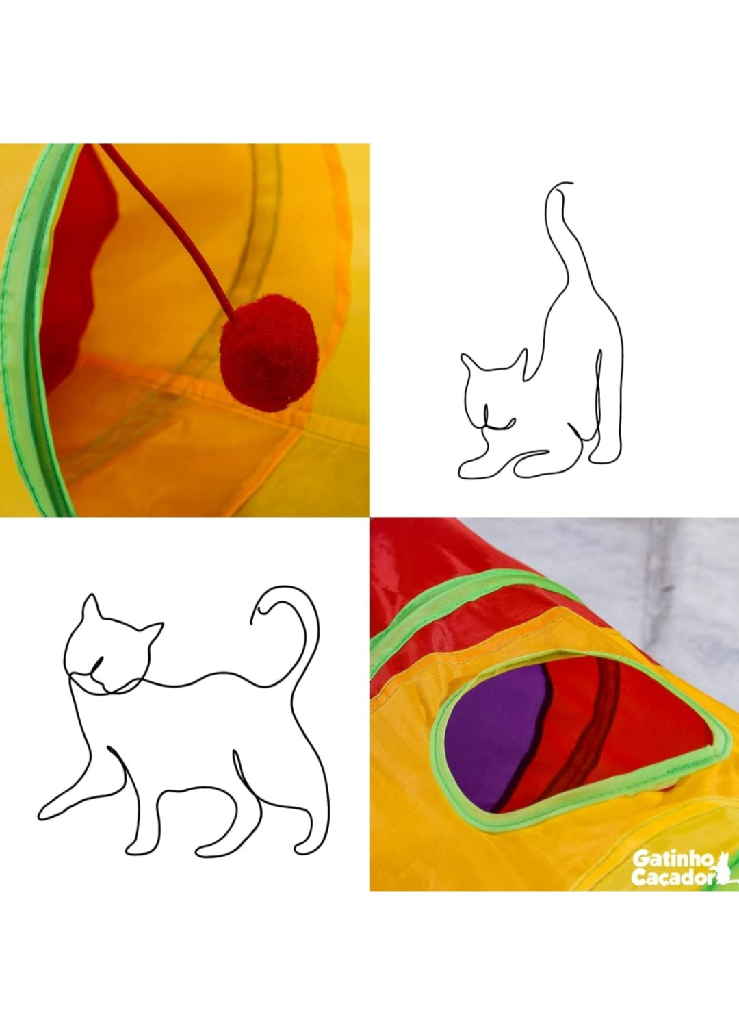 Túnel Colorido Para Gatos