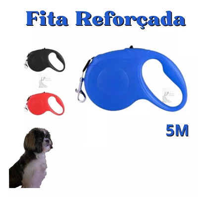 Coleira Guia Retrátil 5 Metros