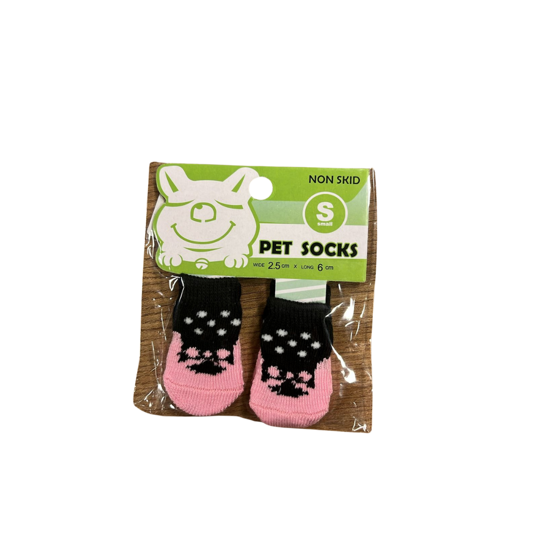 Meia Pet P - Rosa com Preta