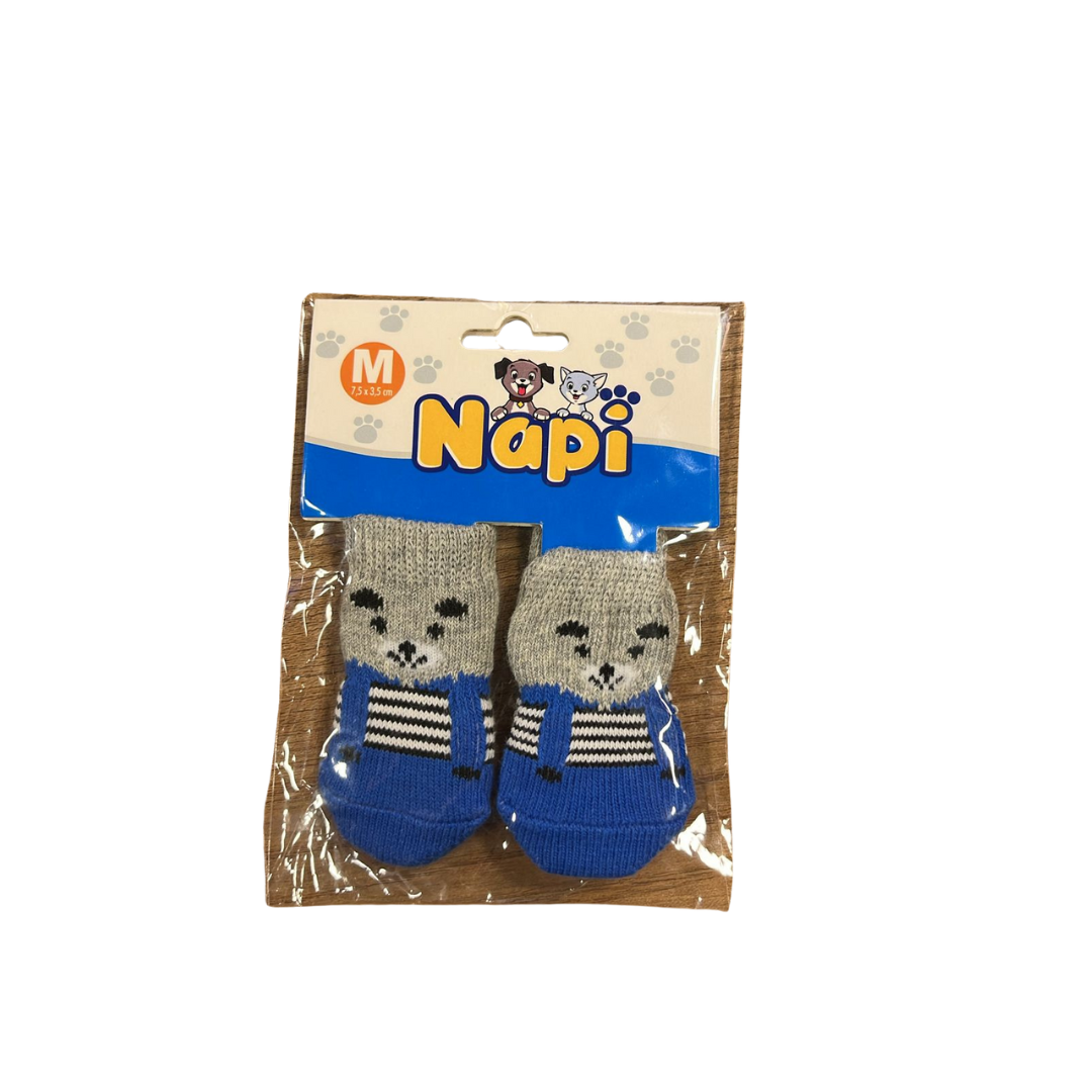 Meia Pet M - Azul Urso