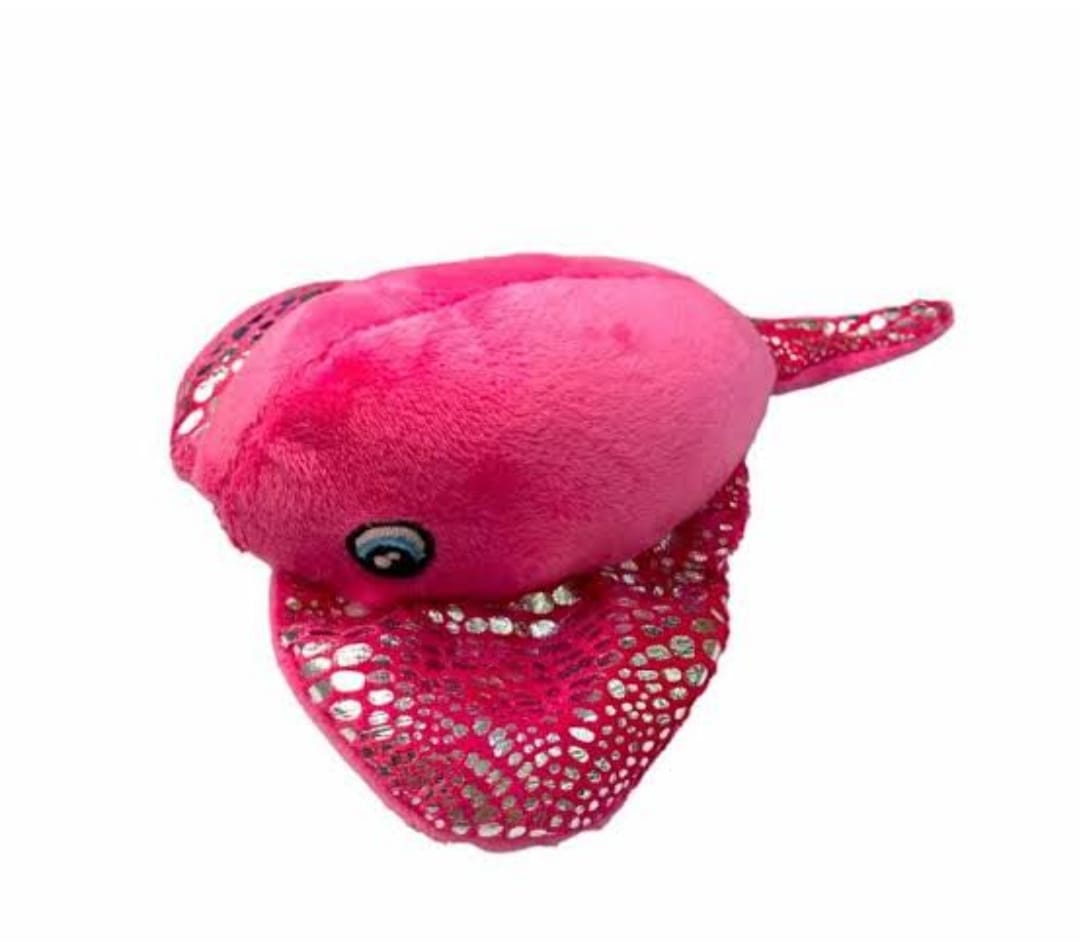 Mordedor Pet De Pelúcia Arraia Rosa De Apito