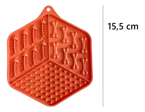 Tapete De Lamber Lento Peixe e Osso