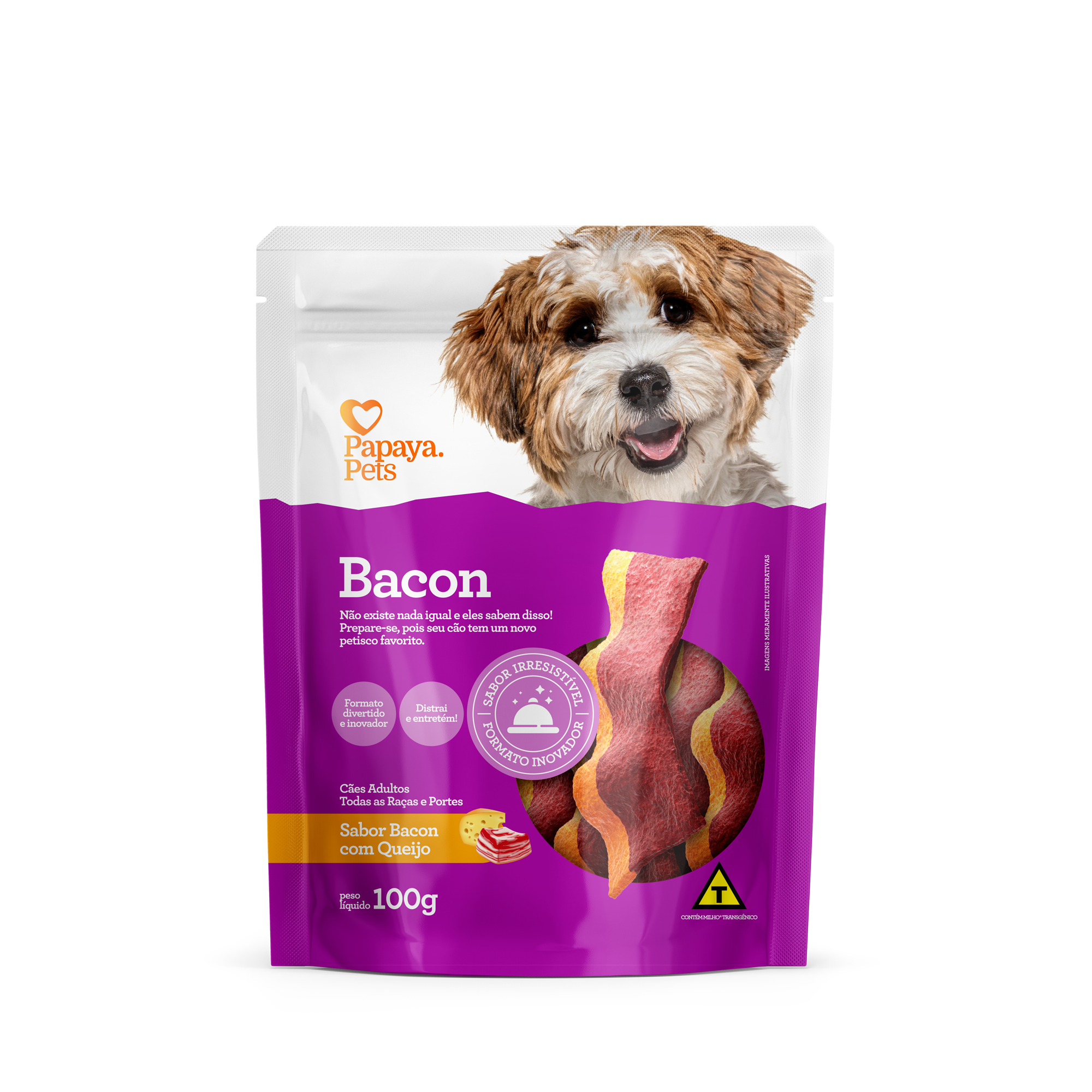 BACON - PAPAYA PETS - BACON COM QUEIJO - 100G