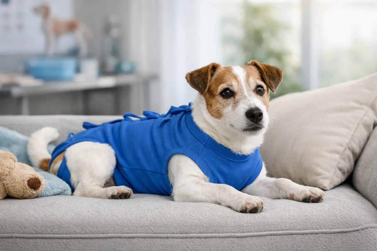 Roupa cirúrgica pet para uma recuperação confortável