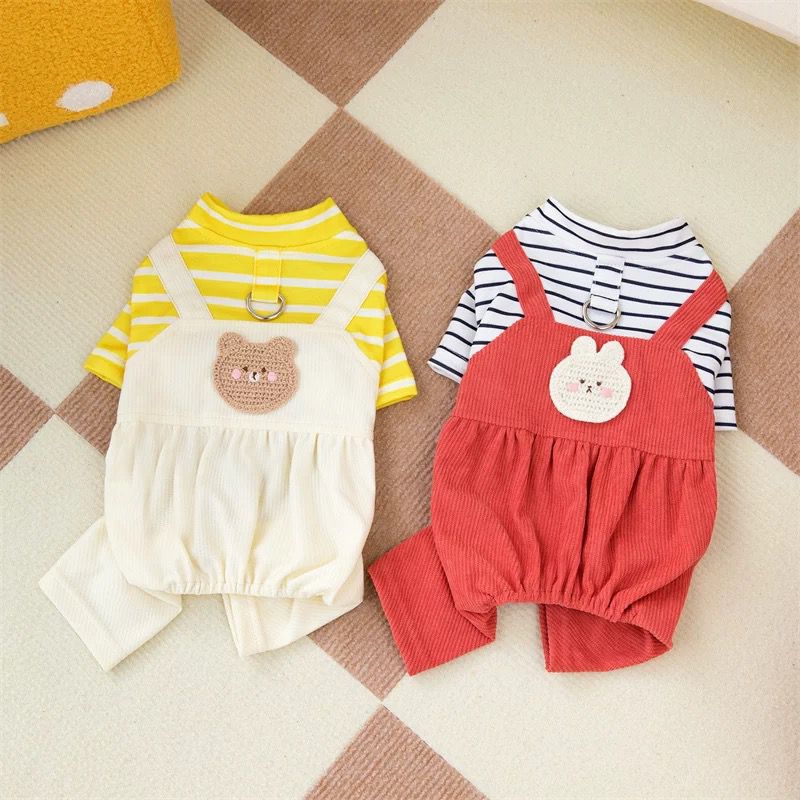 Macacao Listrado Urso Vermelho