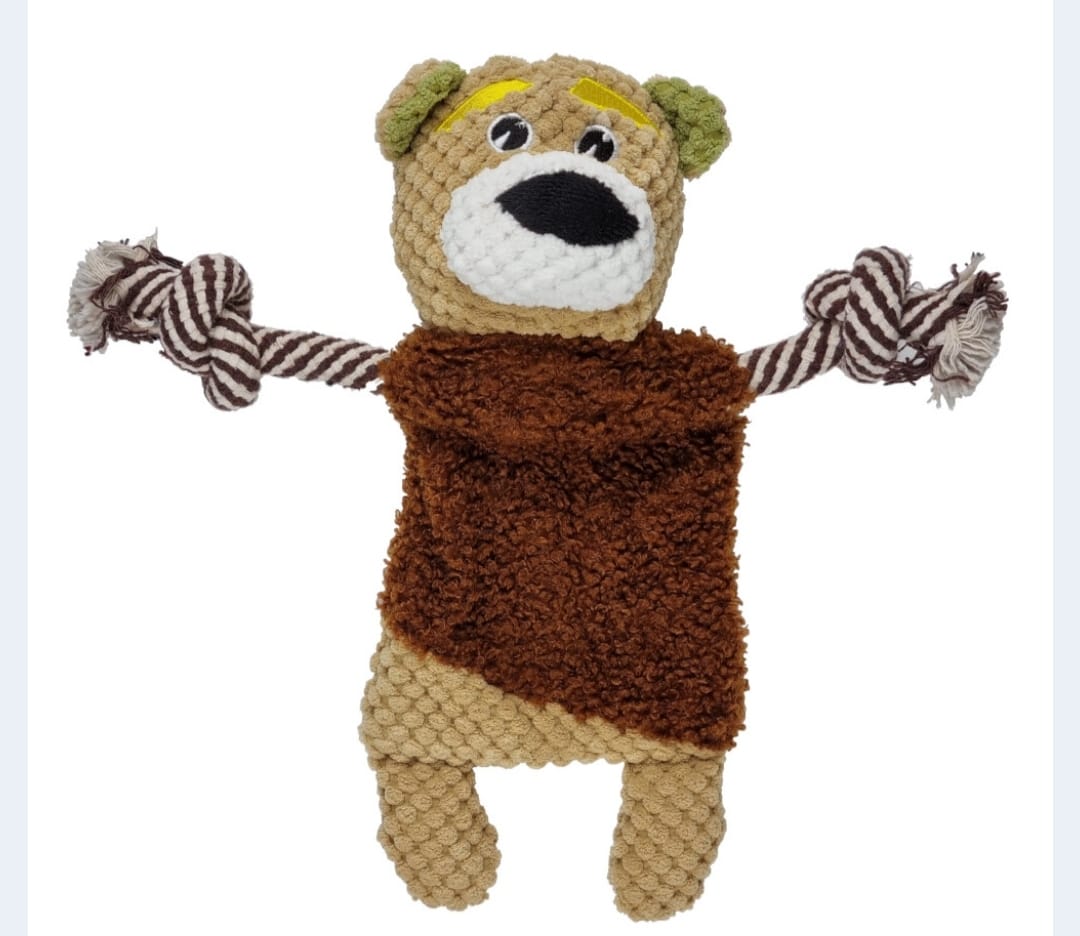 Brinquedo Pelucia Urso Com Corda Cachorro Pet