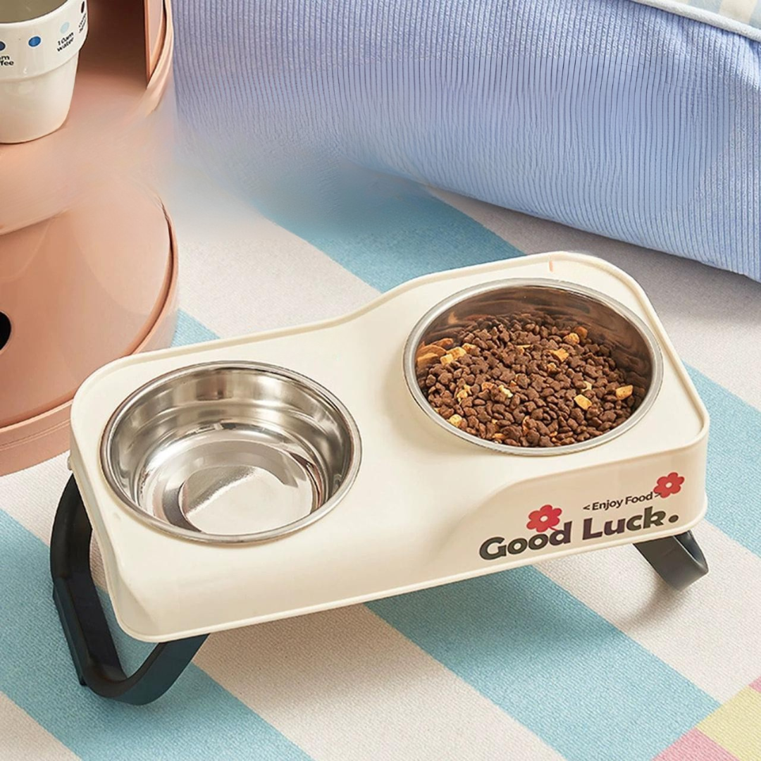 Comedouro Elevado Duplo Retratil