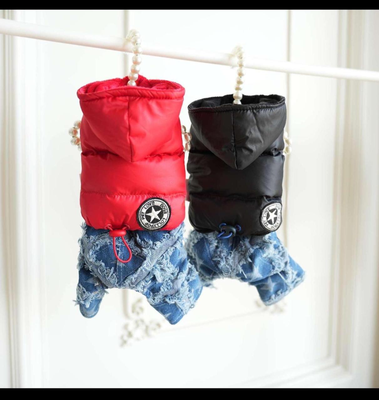 Colete Puffer Com Calça Jeans