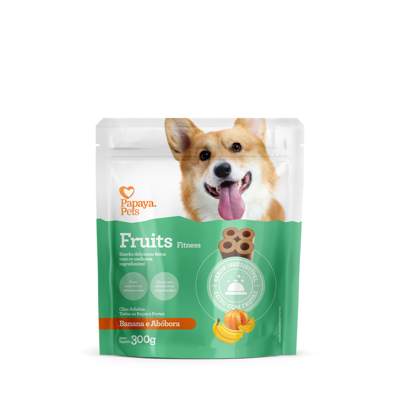 FRUITS - FITNESS - BANANA E ABOBORA - PAPAYA PETS - 300G