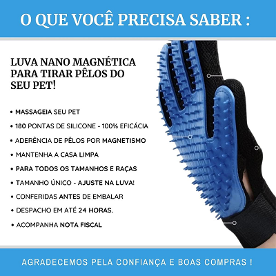 Luva Nano Magnética Para Tirar Pelos