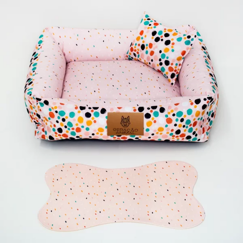 Cama para Cachorro Abstrata Colorido - G