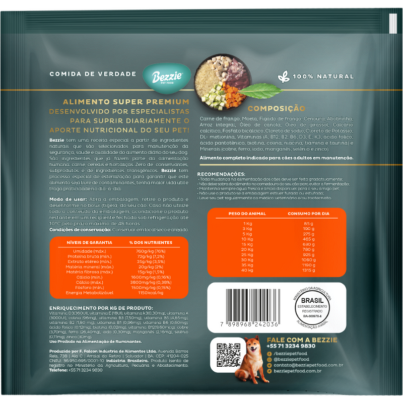 Bezzie Super Premium Risoto Frango e Vegetais 400g