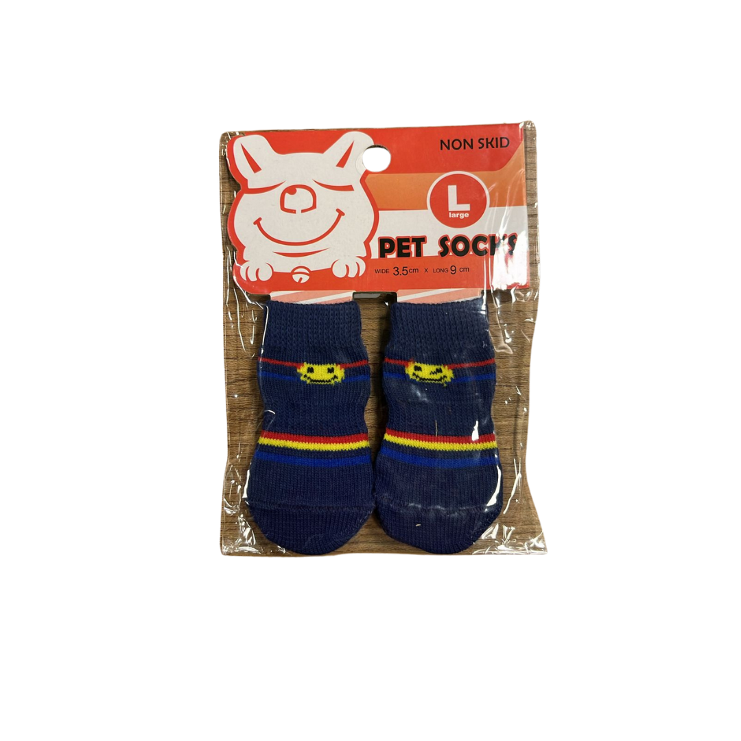 Meia Pet G - Azul Smile Face