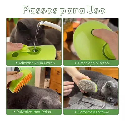 Escova Com Vapor Gatos