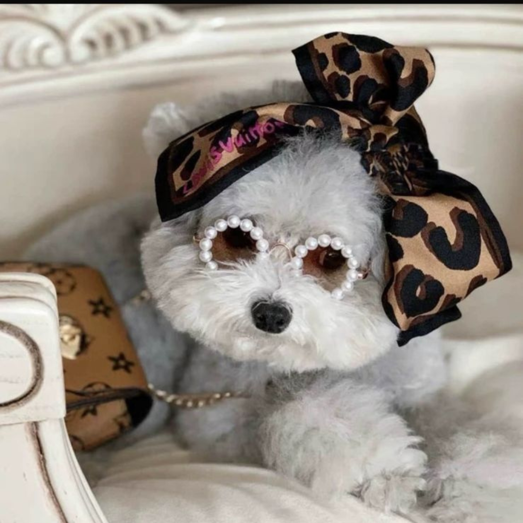 Óculos Redondo com Perolas Pequeno