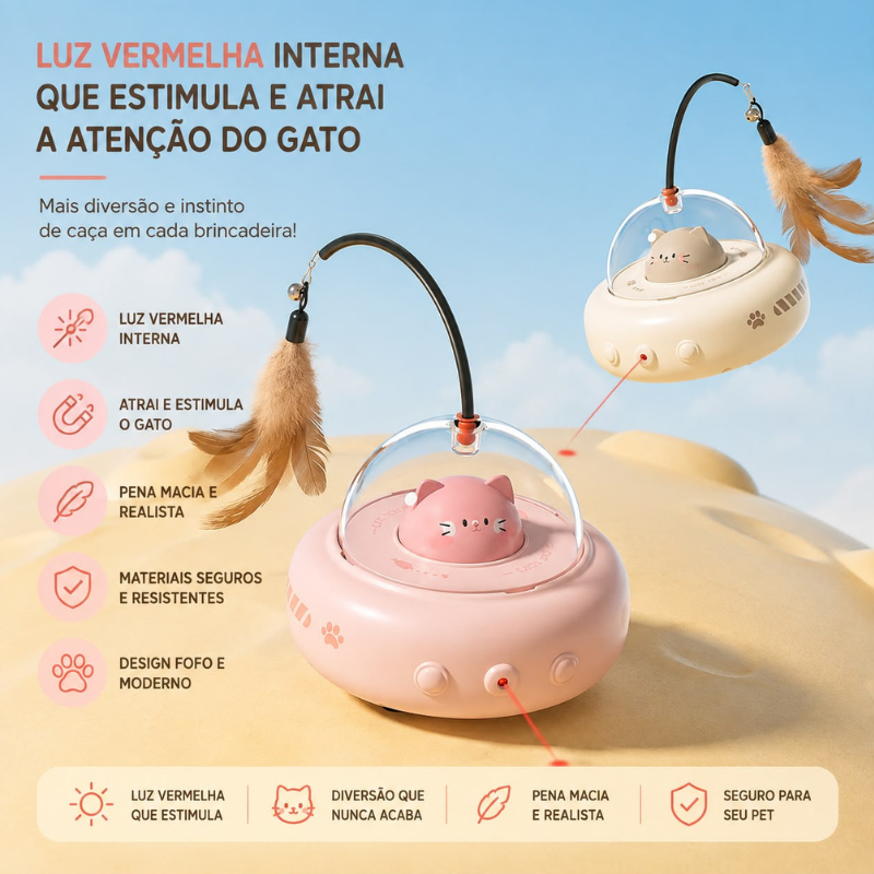 Disco Voador com Laser Para Gatos