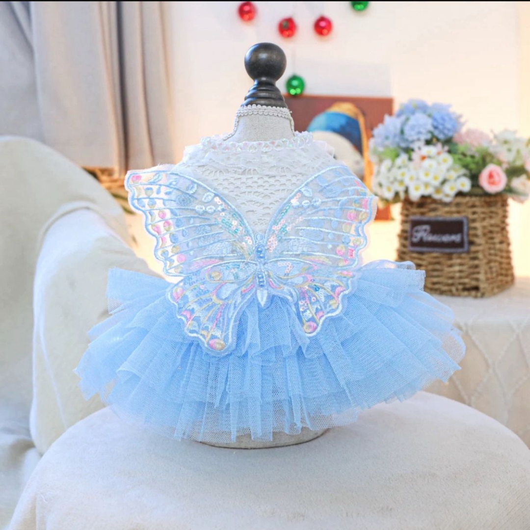 Vestido Borboleta Azul