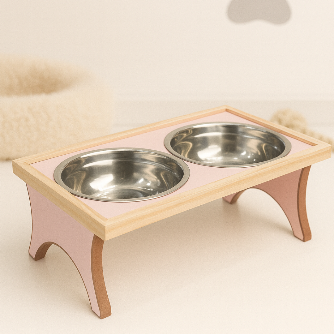 Comedouro Duplo Elevado MDF