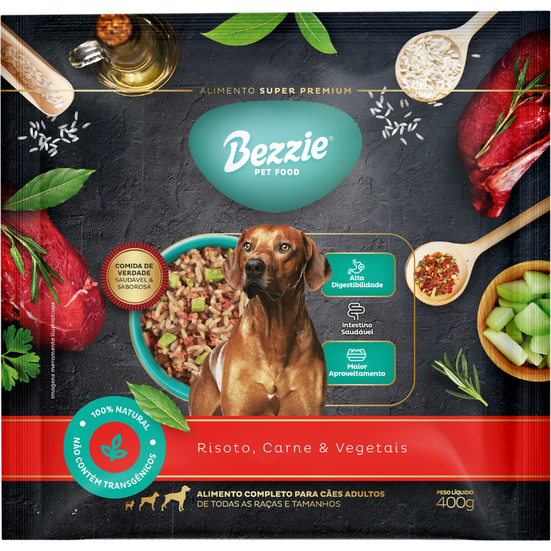 Bezzie Super Premium Risoto Carne e Vegetais 400g