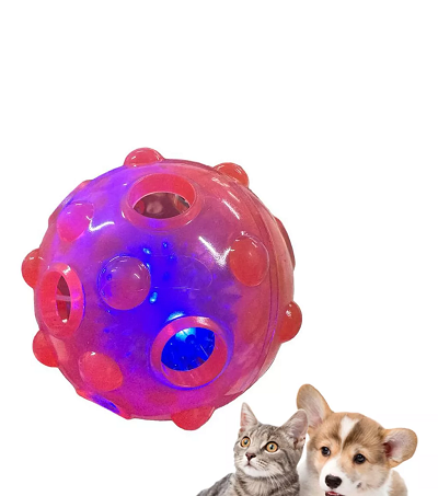 Bola Interativa Porta Petisco Com LED