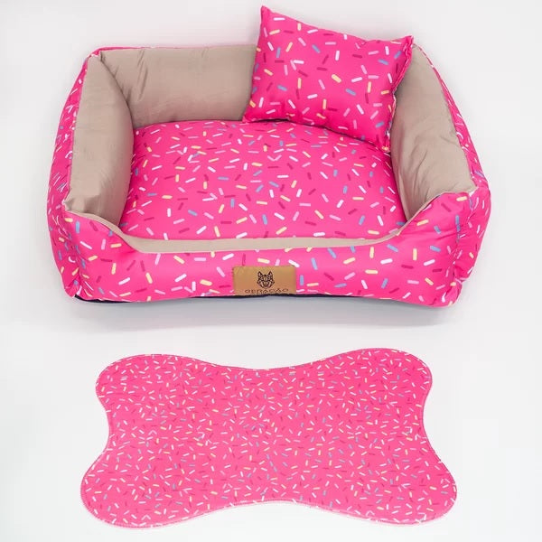 Cama para Cachorro Donuts Rosa Barbiecore