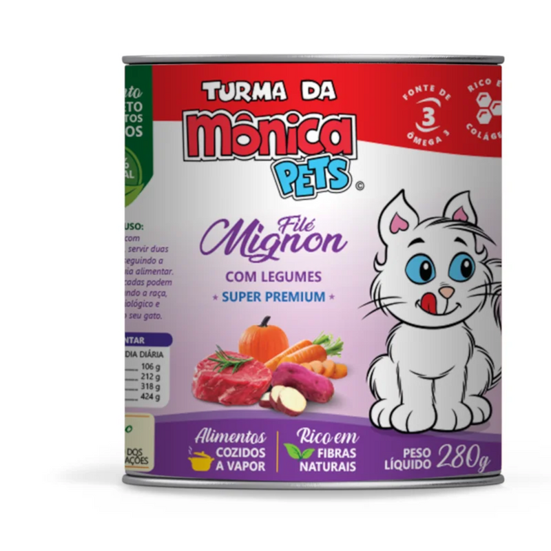 TURMA DA MONICA LATA GATO FILE MIGNON COM LEGUMES 280GR