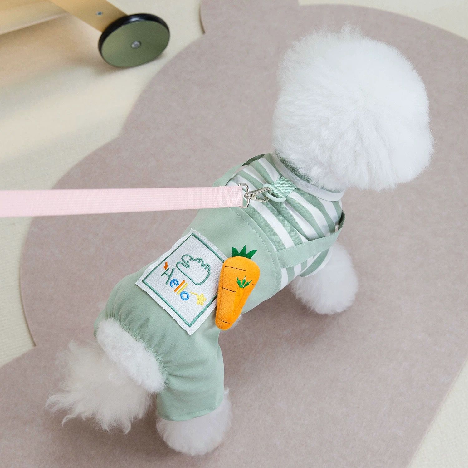 Macacao Listrado Cenoura Verde