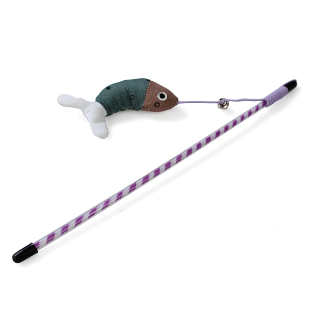 Varinha Para Gatos Peixe Com Guizo