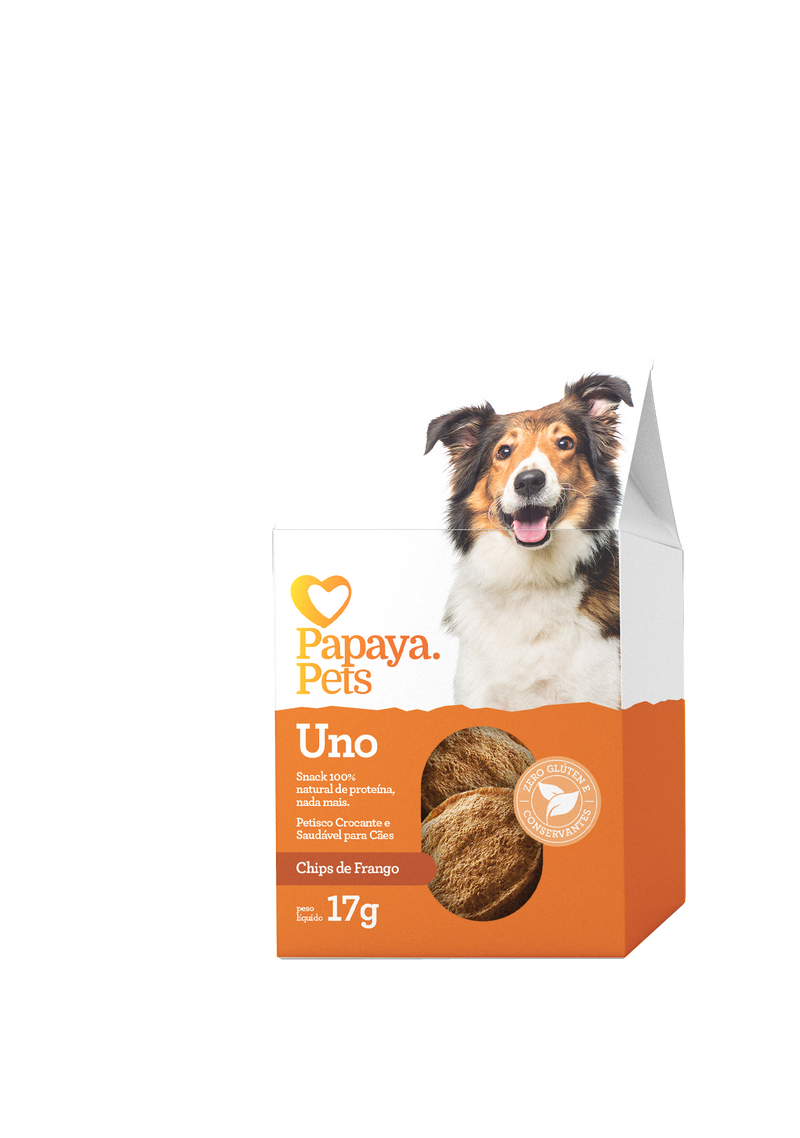 UNO CAES - CHIPS DE FRANGO - PAPAYA PETS - 17G
