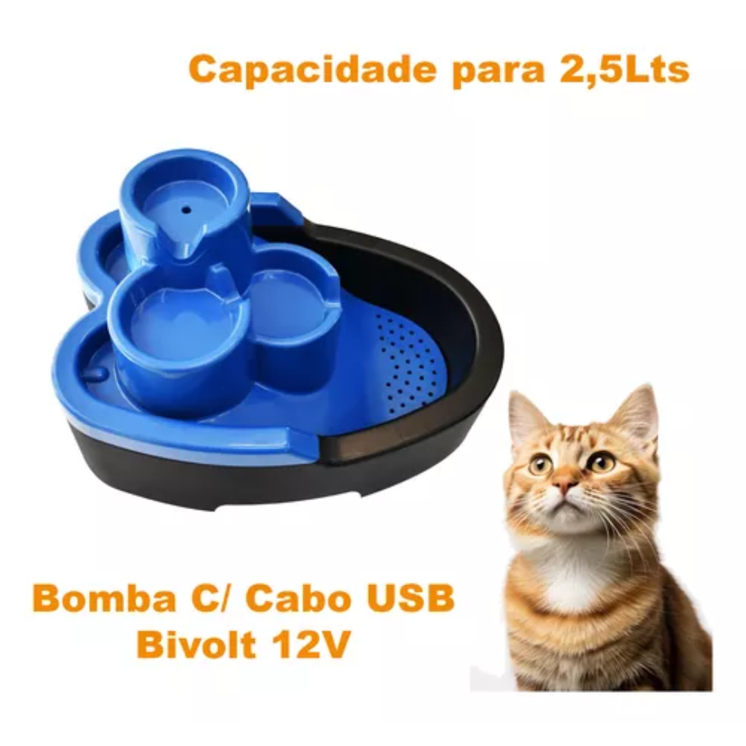 Fonte Automática Gatos 2,5L - Azul