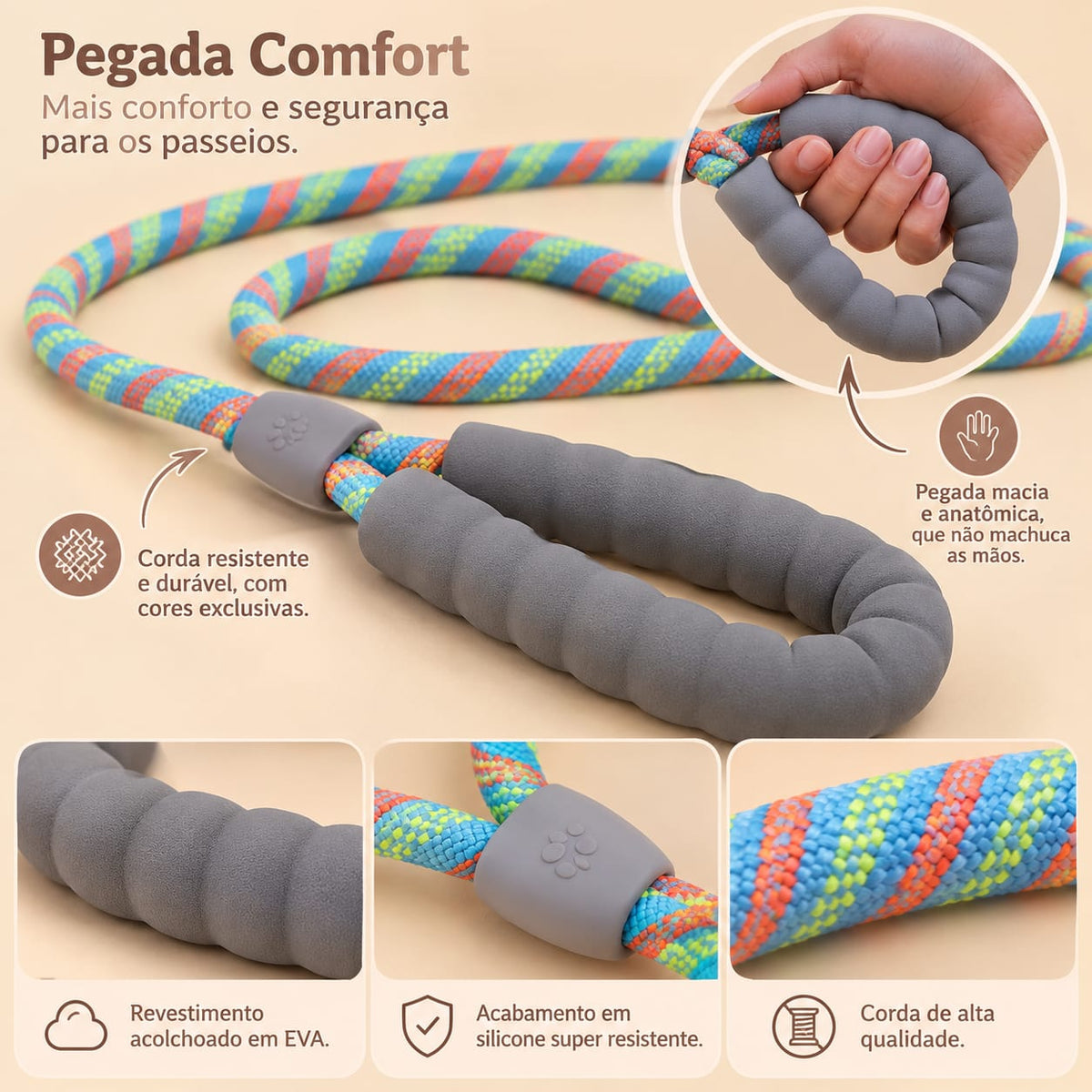 Peitoral + Guia Confort Listras