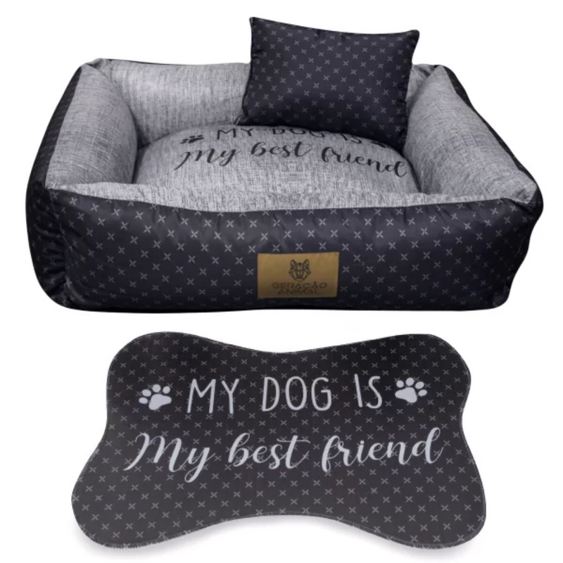 Caminha Para Cachorro My Dog Is Preto e Cinza - G