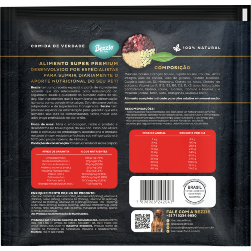 Bezzie Super Premium Risoto Carne e Vegetais 400g
