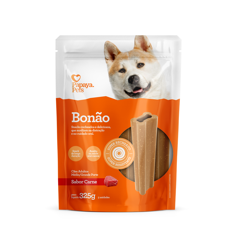 BONAO RCS MED E GDES - PAPAYA PETS - CARNE - 325G - 5U