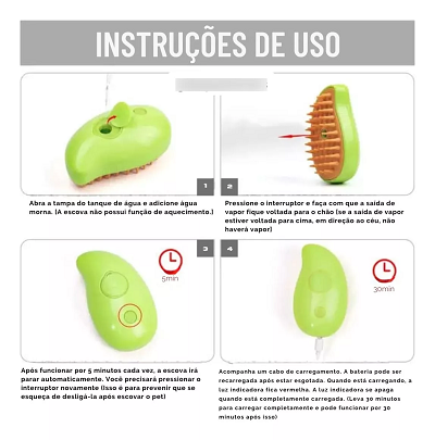 Escova Com Vapor Gatos