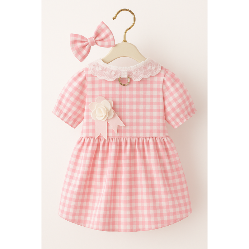 Vestido Xadrez Rosa