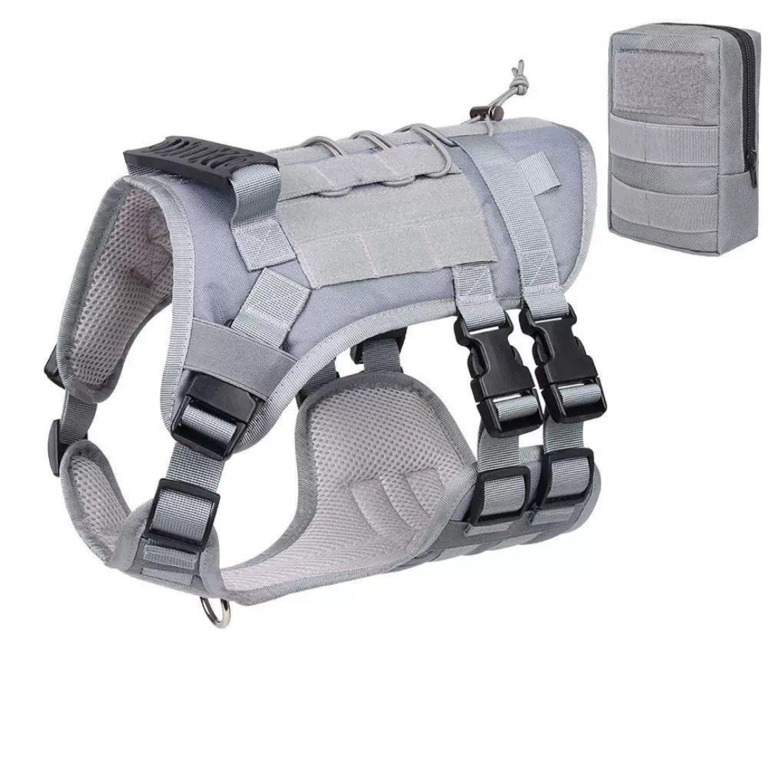 Peitoral Porte Grande Cinza + Guia e Bolsa